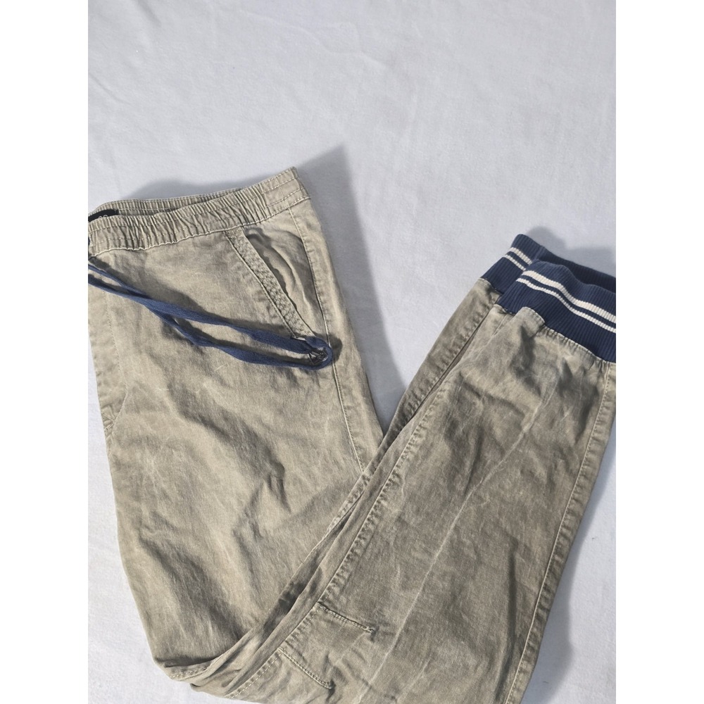 Cotton On Chino Jogger Womens IT 36 Beige Cotton Stretch Pants Blue Cuffs